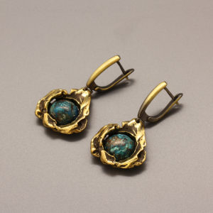 Серьги «Мария» хризоколла