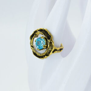 Кольцо «Коричка круг» фианит цирконий